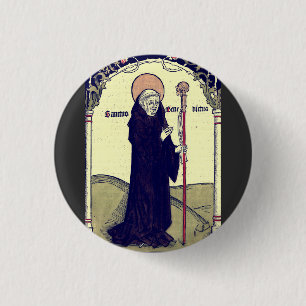 Saint  Benedict of Nursia Abbot of Monte Cassino 3 Cm Round Badge
