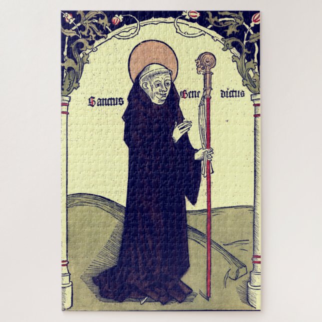 Saint  Benedict of Nursia Abbot of Monte Cassino Jigsaw Puzzle (Vertical)