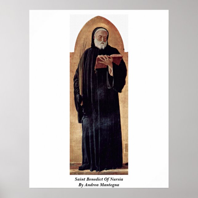 Saint Benedict Of Nursia By Andrea Mantegna Poster (Front)