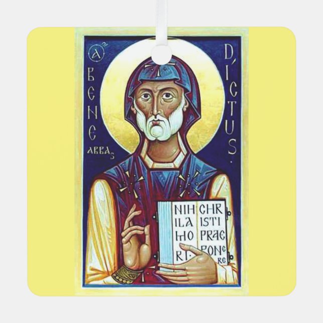 Saint Benedict of Nursia Metal Tree Decoration (Front)