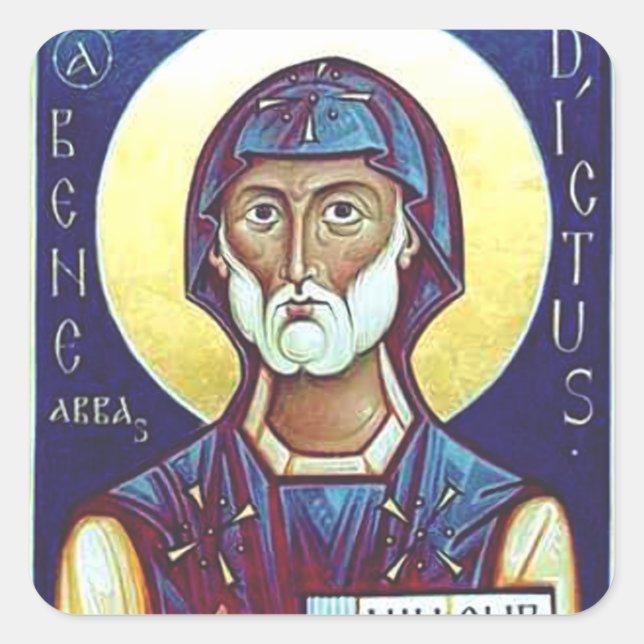 Saint Benedict of Nursia  Square Sticker (Front)