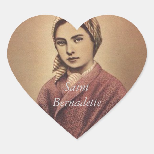 SAINT BERNADETTE   HEART STICKER (Front)
