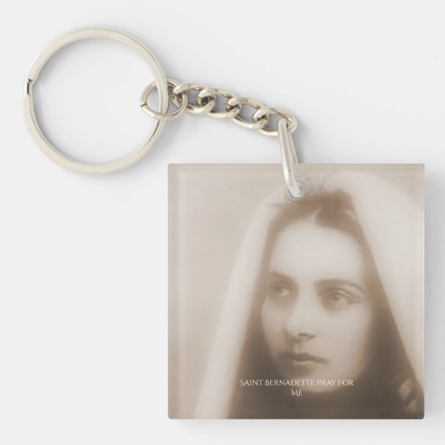 Saint Bernadette Pray for Me Key Ring (Front)