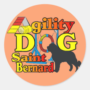 Saint Bernard Agility Gifts Classic Round Sticker
