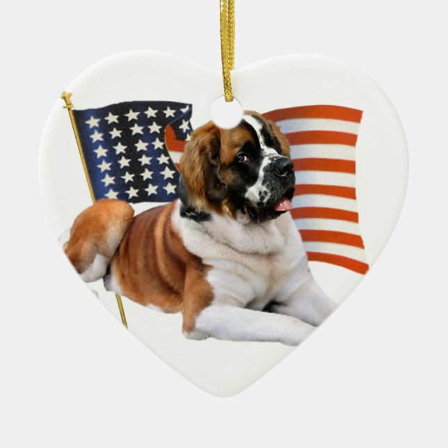 Saint Bernard All American Ceramic Tree Decoration (Front)