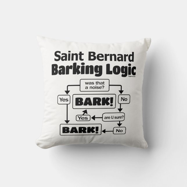 Saint Bernard Barking Logic Cushion (Front)