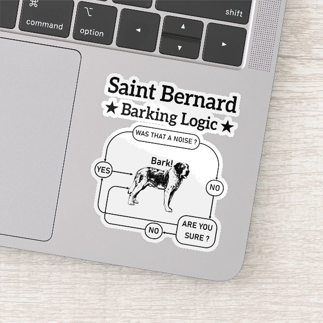 Saint Bernard Barking Logic Funny Dog Owner Cool (Detail)
