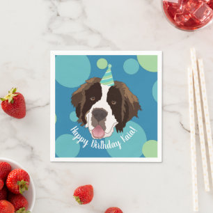 Saint Bernard Birthday Napkin