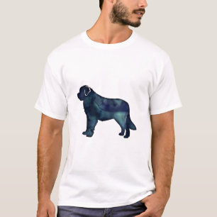 Saint Bernard Black Watercolor Silhouette T-Shirt