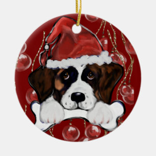 Saint Bernard Ceramic Ornament
