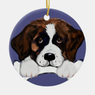 Saint Bernard Ceramic Ornament