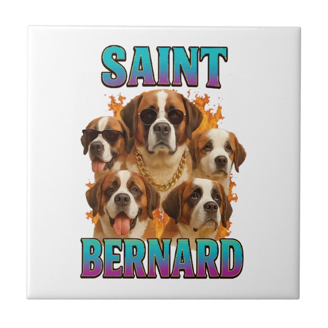 Saint Bernard  Ceramic Tile (Front)