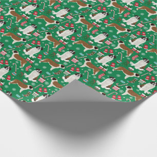 Saint Bernard Christmas Dog Wrapping Paper