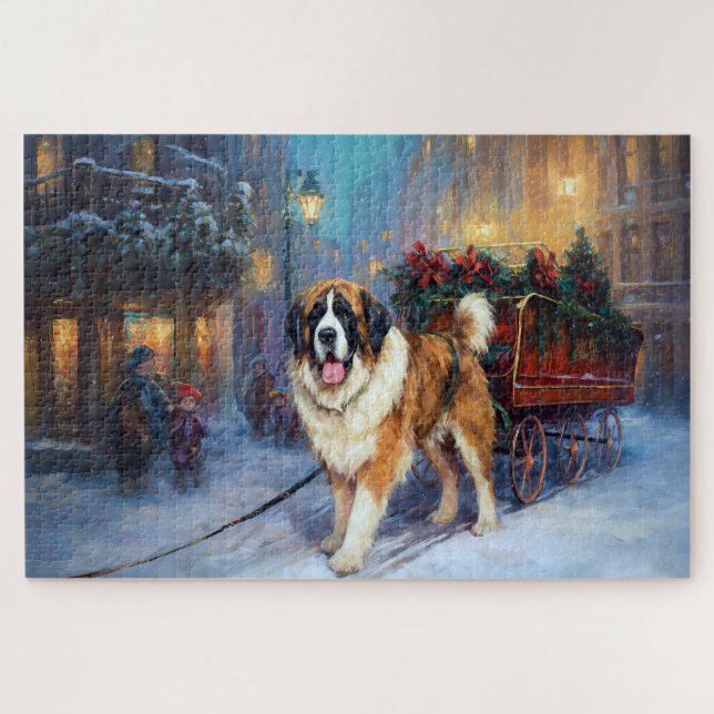 Saint Bernard Christmas Festive Season  Jigsaw Puzzle (Horizontal)