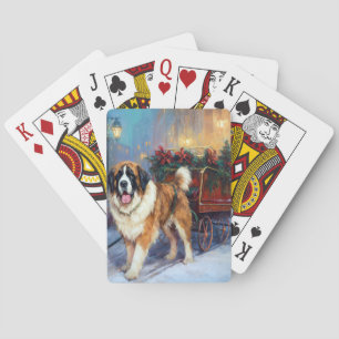 Saint Bernard Christmas Festive Season Playing Cards