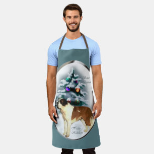 Saint Bernard Christmas Gifts Apron