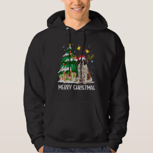 Saint Bernard Christmas Lights Tree Santa Xmas Paj Hoodie