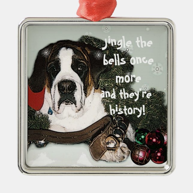 Saint Bernard Christmas Ornament (Front)