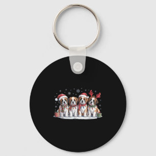 Saint Bernard Christmas Puppies Dog Lovers Funny H Key Ring