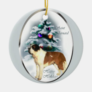Saint Bernard Christmas Tree Ornaments