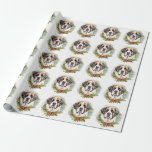 Saint Bernard Christmas Wreath Festive Pup Wrapping Paper<br><div class="desc">Looking for the perfect Christmas gift for your furry friend? Our Dog Christmas Gift is just what you need! With a delightful Christmas theme, it's the ideal present for your beloved pet. Whether you're a dog mum, dog dad, or simply a dog lover, this gift is sure to bring joy...</div>