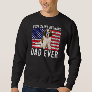 Saint Bernard Dad Usa American Flag Saint Bernard Sweatshirt
