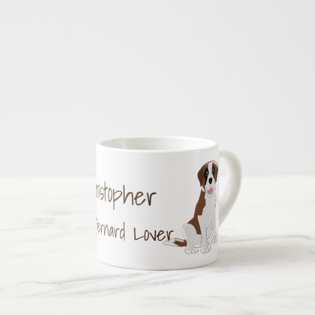 Saint Bernard Design Personalised Espresso Cup (Front Right)