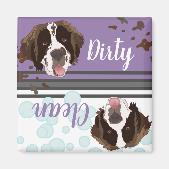 Saint Bernard  Dirty/Clean Dishwasher Magnet (Front)