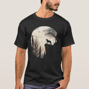 Saint Bernard Dog And Moon Funny Halloween Costume T-Shirt