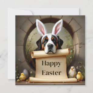 Saint Bernard dog and the message Holiday Card