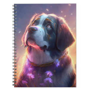 Saint Bernard Dog Animal Portrait Painting Pet Art Notebook