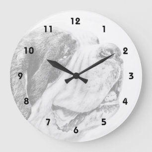 Saint Bernard dog art Large Clock