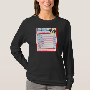 Saint Bernard Dog Breed Owner Funny Nutrition Fact T-Shirt