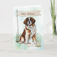 Saint Bernard Dog Breed Under Birthday Sign