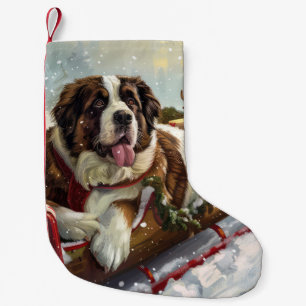 Saint Bernard Dog Christmas Festive Small Christmas Stocking