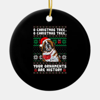 Saint Bernard Dog Christmas Funny Ornaments Pajama