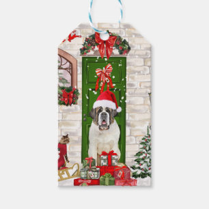 Saint Bernard Dog Christmas  Gift Tags