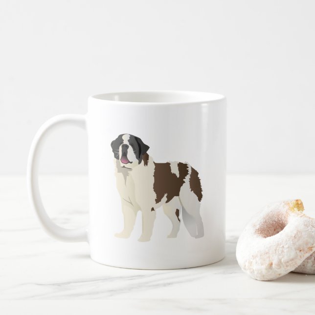Saint Bernard Dog Coffee Mug (With Donut)