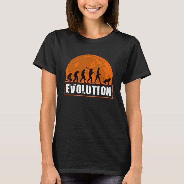 Saint Bernard Dog Dad Human Evolution T-Shirt (Front)