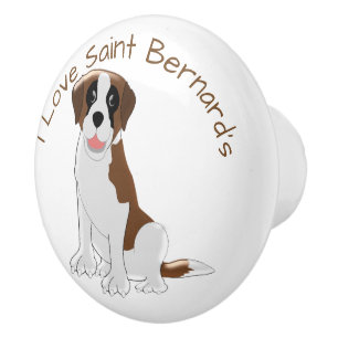 Saint Bernard Dog Design Ceramic Knob