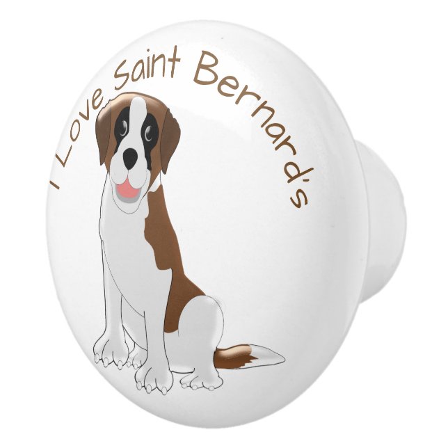 Saint Bernard Dog Design Ceramic Knob (Right)