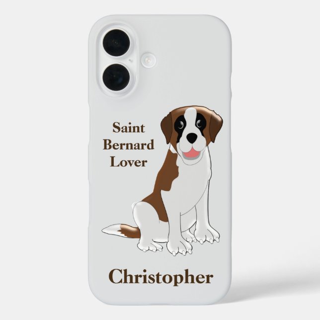 Saint Bernard Dog Design Personalised Case-Mate iPhone Case (Back)