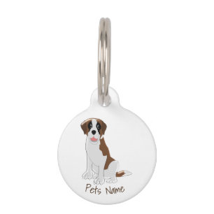 Saint Bernard Dog Design Personalised Pet Tag