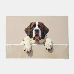 Saint Bernard Dog Doormat Art
