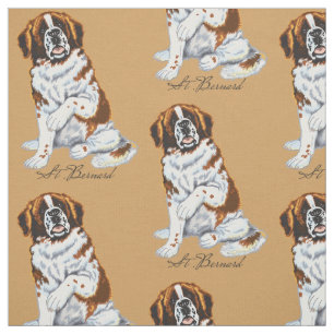 saint bernard dog fabric