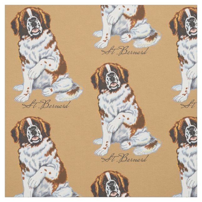 saint bernard dog fabric (Swatch)