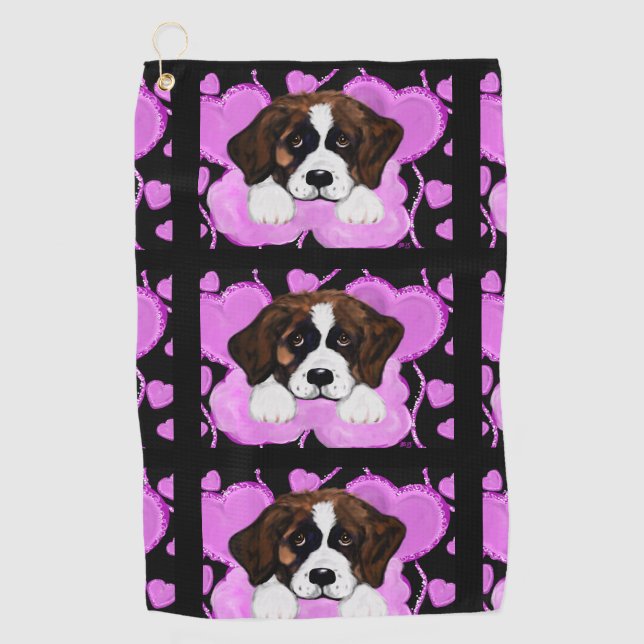 SAINT BERNARD DOG  GOLF TOWEL (Front)