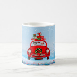 Saint Bernard Dog In Car With Santa Claus Coffee Mug