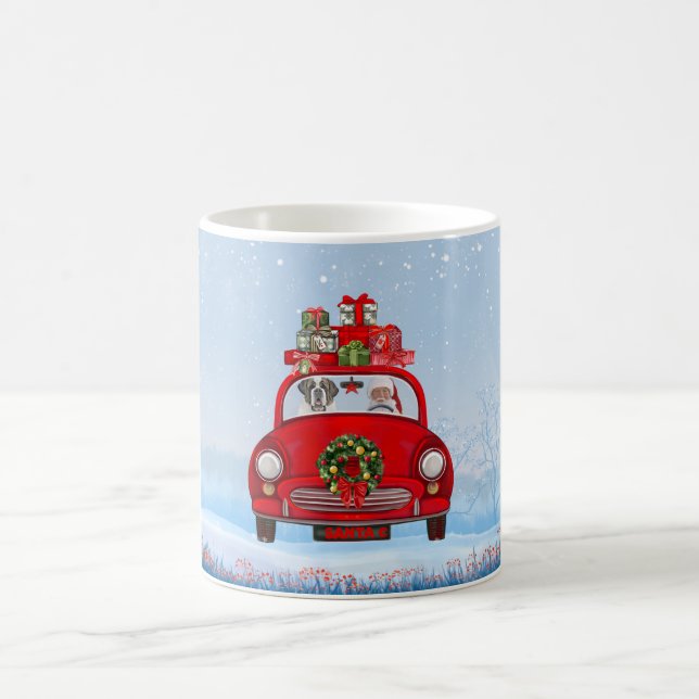 Saint Bernard Dog In Car With Santa Claus Coffee Mug (Center)