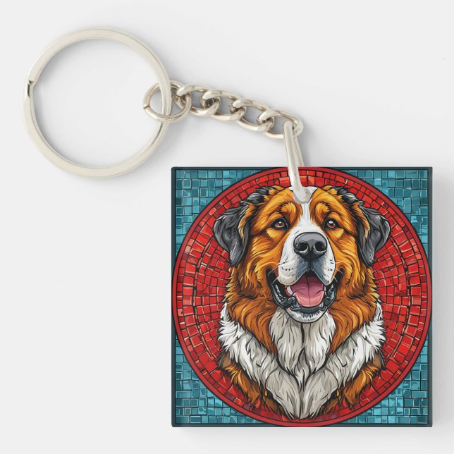 Saint Bernard dog Key Ring (Front)